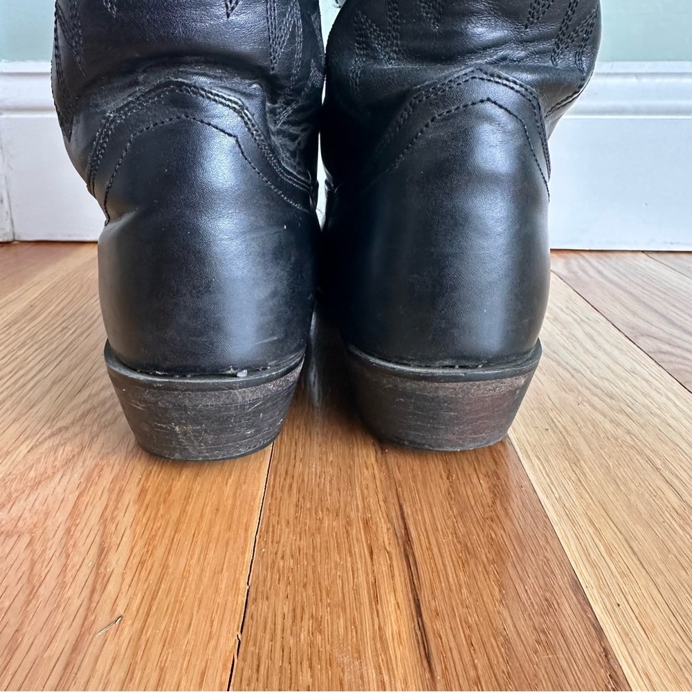 Justin Cowboy Western Boots Women’s Black Leather Boots 9.5 - Picture 10 of 12